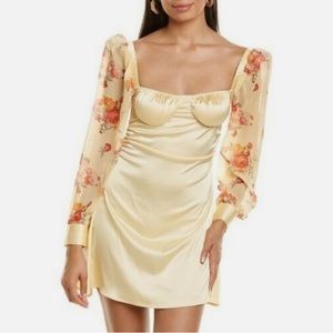 WeWoreWhat puff sleeve golden hour mini dress